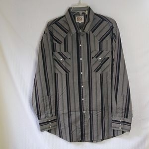 Vintage Ely Cattleman Long Sleeve Snap Front Western Shirt XL